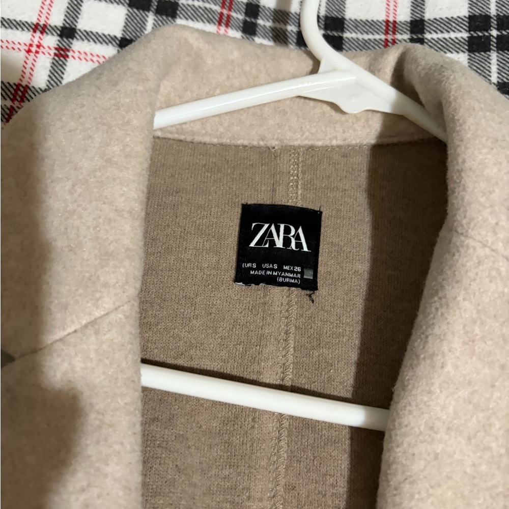 Zara Beige Cream Long Coat - Picture 4 of 4